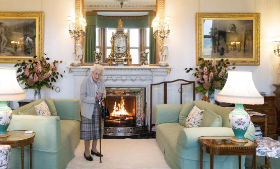 One of the last pictures of HRH Queen Elizabeth, taken two days before she died, in the drawing room at Balmoral on September 6.