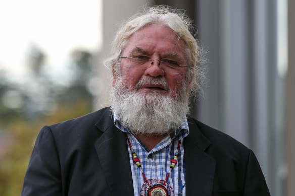 Geoff Clark outside court in 2019.