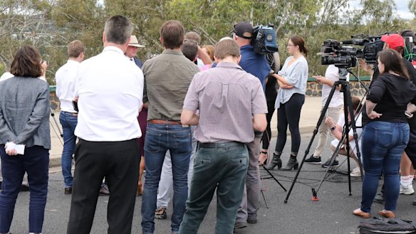 Barnaby Joyce speaks to the media.
