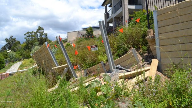 A collapsed retaining wall  on the Gold Coast still has not not been repaired after eight months.