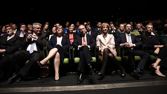 Frontbenchers at the Coalition campaign launch. 