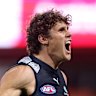 Charlie Curnow headed to Byron Bay during the Blues’ mid-season bye.