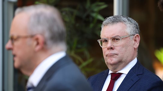Environment Minister Murray Watt with Prime Minister Anthony Albanese.