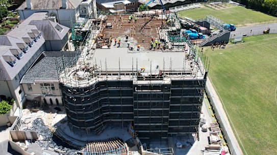 The Scots College in Bellevue Hill under construction.