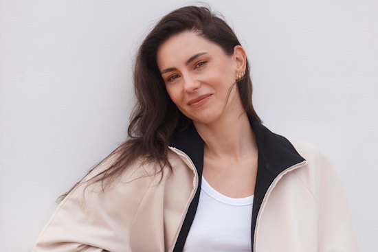 Acne Studios jacket and pants. Alma Ines singlet.