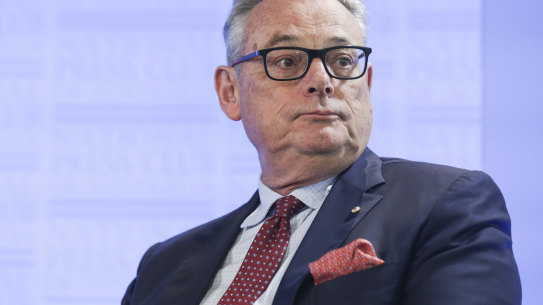 Former Australian ambassador to China, Geoff Raby, addresses the National Press Club of Australia. 