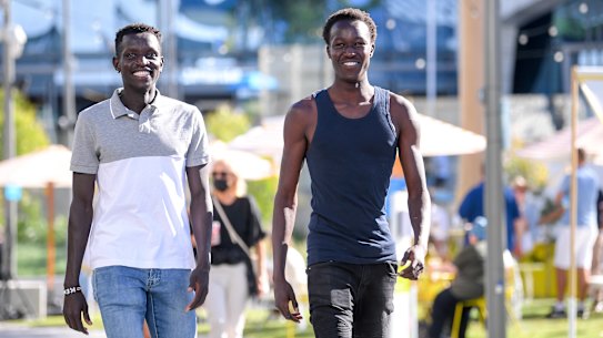 Peter Bol ( left) and Joseph Deng would welcome the Commonwealth Games being held in Melbourne in 2026.