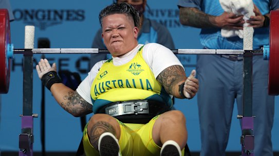 Hani Watson took third in the Commonwealth Games women’s  para-powerlifting heavyweight event.