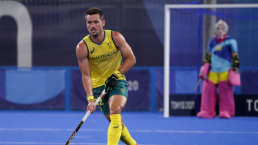 The Kookaburrasâ Jeremy Hayward in action.