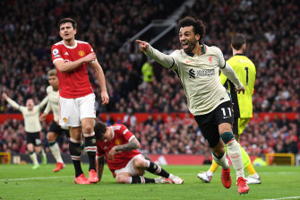 Liverpool’s Mohamed Salah during last month’s demolition of Manchester United at Old Trafford.
