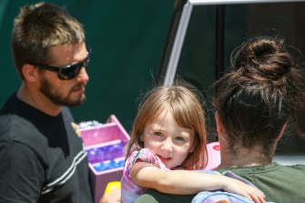 Cleo Smith reunited with step-father Jake Gliddon and mother Ellie Smith.