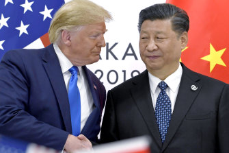 US President Donald Trump (left), with Chinese President Xi Jinping in 2019.