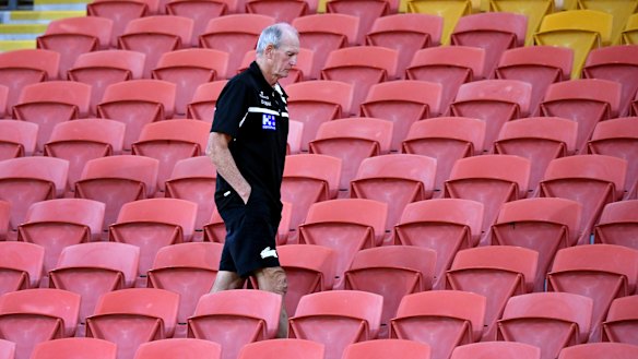 Wayne Bennett at an empty Suncorp Stadium, which was meant to house the next NRL team.