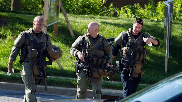 Maryland police officers at the scene.