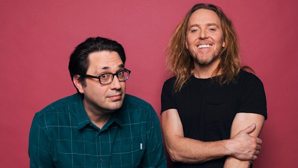 Chris Taylor (left) and Tim Minchin collaborated on the Foxtel series Upright.