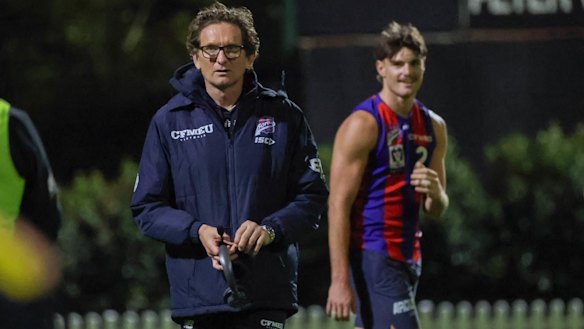 James Hird at Port Melbourne training on Thursday night. 