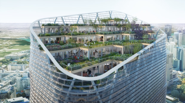 The 180-metre tower will feature a staggered outdoor garden.