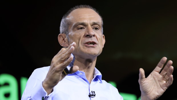 Schneider Electric CEO Jean-Pascal Tricoire addresses the company's 2019 Innovation Summit.