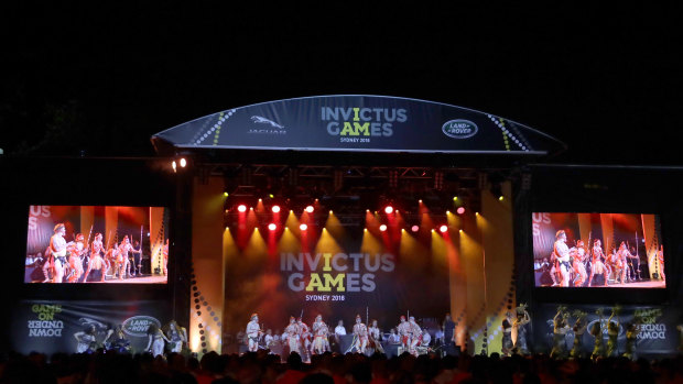 Welcome to country is performed at the Invictus Games Opening Ceremony in Sydney, 