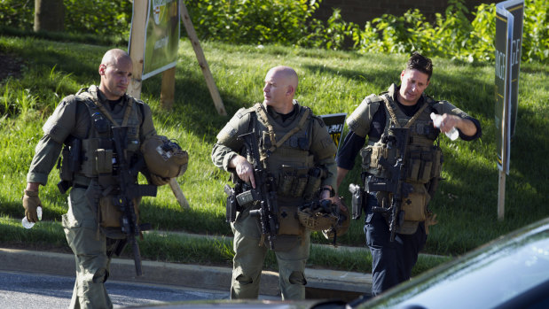 Maryland police officers at the scene.