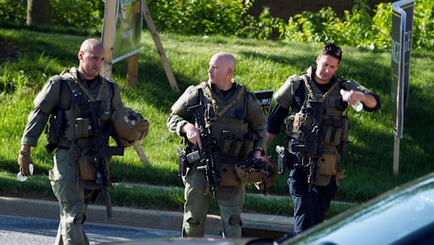 Maryland police officers at the scene.