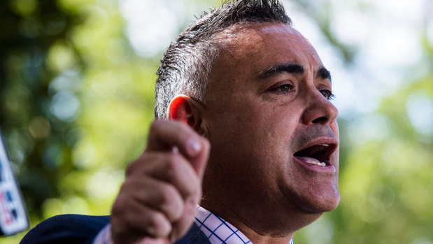 State Nationals leader John Barilaro at his news conference on Thursday, declaring all his MPs would sit on the crossbench until the stand-off with their Coalition partners is resolved. 