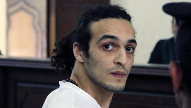 Egyptian photo-journalist Mahmoud Abou Zeid, known by his nickname Shawkan and pictured in 2015, was cleared for release in September after five years in jail, although his freedom was delayed because of 'processing'. 