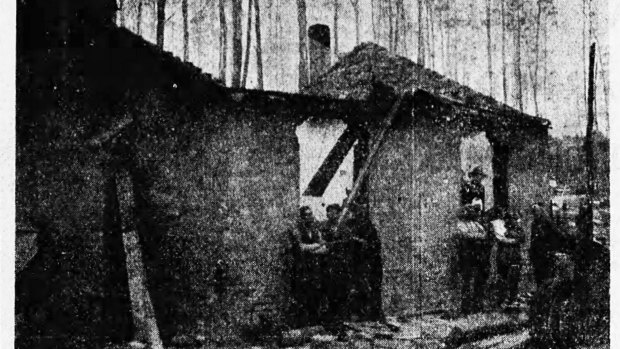 The brick house at Yelland's Mill from where the survivors rushed out of when the roof collapsed. 