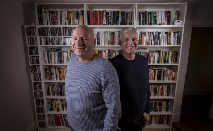 Both like true crime books and hate beer: brothers Peter Chapman, left, and Michael Waud, are close friends, a year after meeting for the first time through DNA testing.  