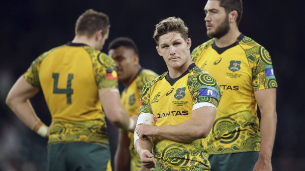 Playing above his weight: Waratahs and Wallabies skipper Michael Hooper.