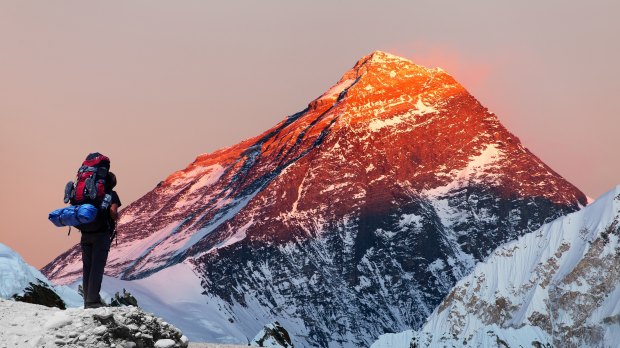 Mount Everest in the evening.