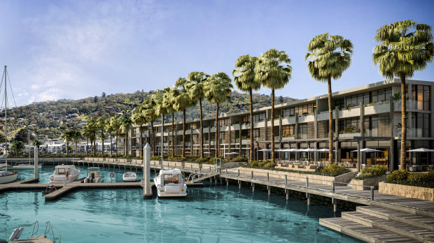 The Moorings apartment complex at Martha Cove. 