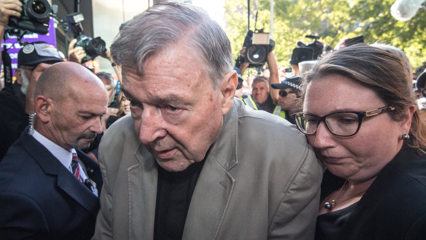George Pell on his way into court last week