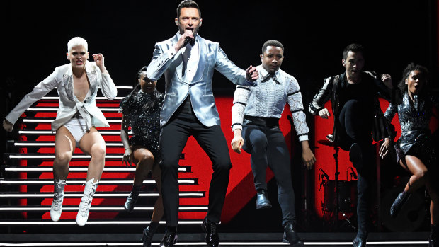 Hugh Jackman performs onstage in The Man. The Music. The Show.