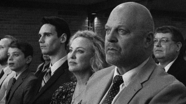 In 1985 with, from left, Cory Michael Smith as Adrian, Aidan Langfors as his younger brother Andrew and Michael Chiklis as their father Dale.