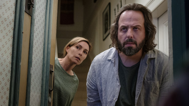 Claudia Karvan and Angus Sampson play Oly's mostly perplexed parents in Bump