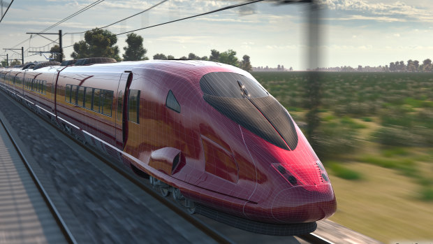 Artist impressions of the new high-speed trains.
