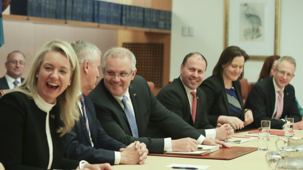 Scott Morrison, third from left, is part of the Sydney Liberal 'bubble'.