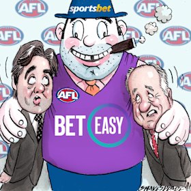 Gillon McLachlan and Richard Goyder. Illustration: John Shakespeare