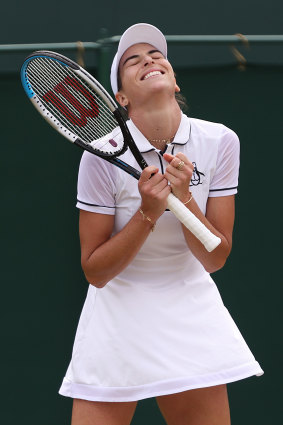 Ajla Tomljanovic celebrates.