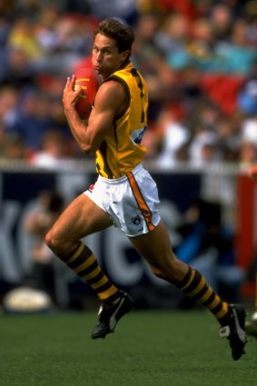 Luke McCabe playing for the Hawks in 1999.