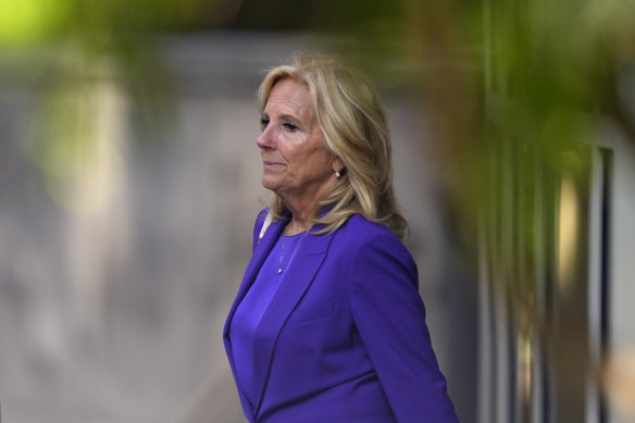 First lady Jill Biden departs from the court in Wilmington, Delaware, on Wednesday.