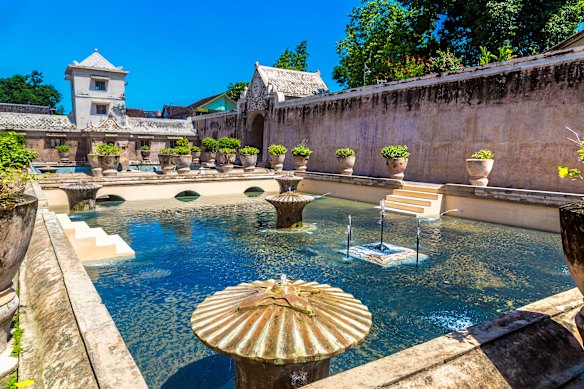 The water palace of Tamari Sari is the site of a former royal garden of the Sultanate of Yogyakarta.