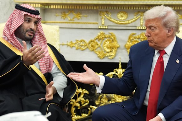 US President Donald Trump and Saudi Arabia’s Crown Prince Mohammed bin Salman in the Oval Office.