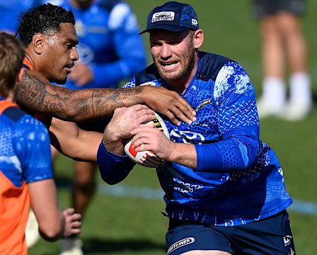 Matt Lodge runs the ball up as the Cowboys began preparations for their round-one game against Newcastle.