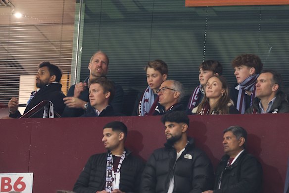 Prince William and Prince George get ready for the big game.