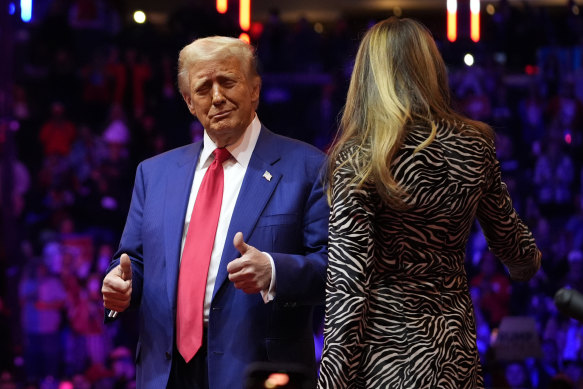 Wanting to ‘protect the women’: Republican presidential nominee former president Donald Trump and former first lady Melania Trump.