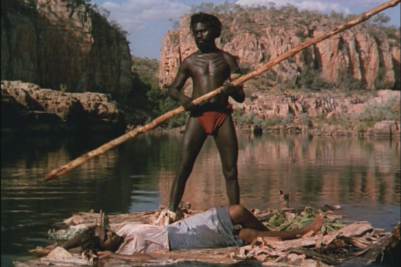 Ngarla Kunoth plays Jedda and Robert Tudawali is the warrior Marbuck in Charles and Elsa Chauvel's 1955 film Jedda.