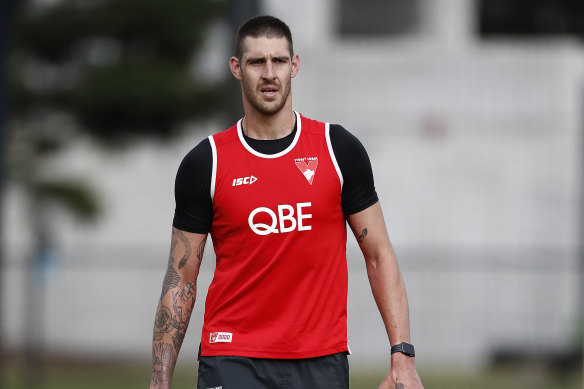 Swans ruckman Sam Naismith is in doubt for Sunday's clash with Essendon.