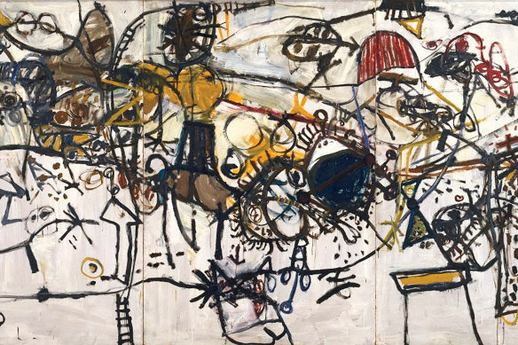 The Spanish Encounter, 1960 by John Olsen.